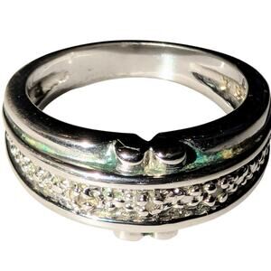 Womens 925 Sterling Silver Band Ring Size 4.5 Ornate Embossed